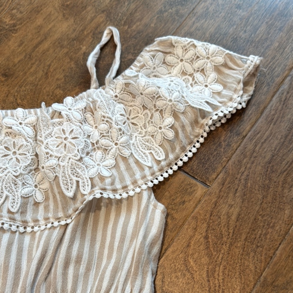 Dillard’s Girl’s Striped Ruffle Romper - Picture 2 of 4